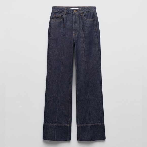 Zara Set - Golden Button Blazer Denim & High Rise Front Sean Z1975 Jeans - Picture 14 of 16